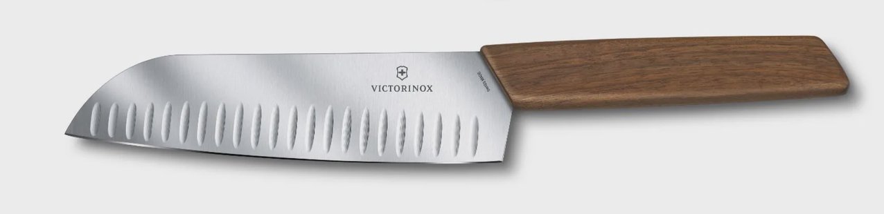 Victorinox Swiss Modern santokumes 17 cm Bruin