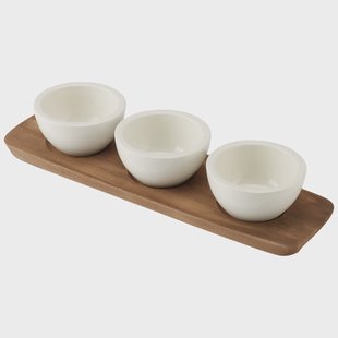 Villeroy & Boch Artesano Original dipschaal met onderzetter Wit-acacia