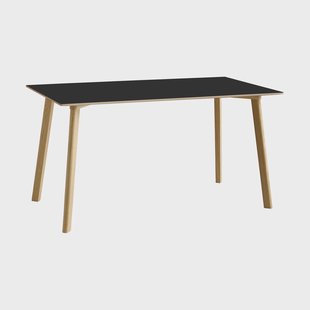 HAY CPH210 Deux 2.0 tafel 75x140 cm Black laminate-gelakt eiken