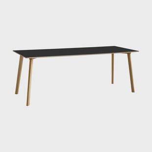 HAY CPH210 Deux 2.0 tafel 75x200 cm Black laminate-gelakt eiken