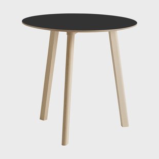 HAY CPH220 Deux 2.0 tafel Ø75 cm Black laminate-onbehandeld beuken