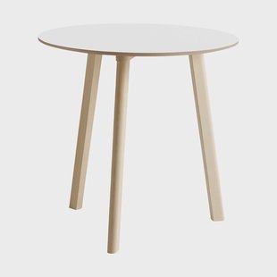 HAY CPH220 Deux 2.0 tafel Ø75 cm Pearl white-onbehandeld beuken