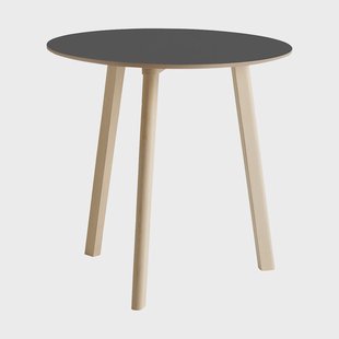 HAY CPH220 Deux 2.0 tafel Ø75 cm Stone grey-onbehandeld beuken