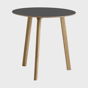 HAY CPH220 Deux 2.0 tafel Ø75 cm Stone grey-gelakt eiken
