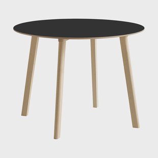 HAY CPH220 Deux 2.0 tafel Ø98 cm Black laminate-onbehandeld beuken