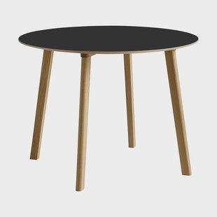 HAY CPH220 Deux 2.0 tafel Ø98 cm Black laminate-gelakt eiken