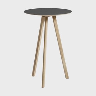 HAY CPH20 2.0 bartafel Ø70 cm Black linoleum-gelakt eiken