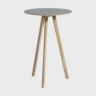 HAY CPH20 2.0 bartafel Ø70 cm Grey linoleum-gelakt eiken