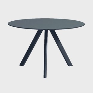 HAY CPH20 2.0 eettafel Ø120 cm Smokey blue linoleum-Deep blue