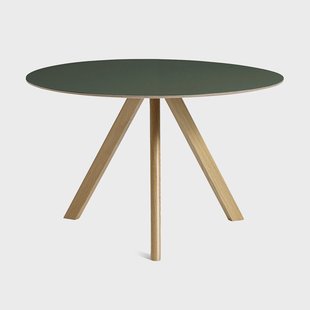 HAY CPH20 2.0 eettafel Ø120 cm Green linoleum-gelakt eiken