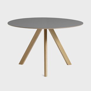 HAY CPH20 2.0 eettafel Ø120 cm Grey linoleum-gelakt eiken