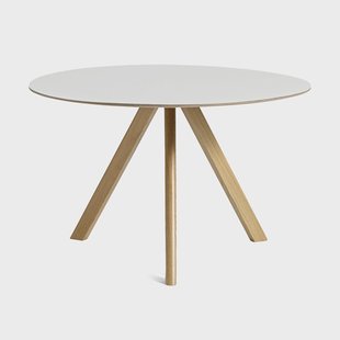 HAY CPH20 2.0 eettafel Ø120 cm White laminate-gelakt eiken