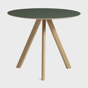 HAY CPH20 2.0 eettafel Ø90 cm Green linoleum-gelakt eiken