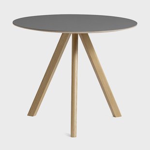 HAY CPH20 2.0 eettafel Ø90 cm Grey linoleum-gelakt eiken