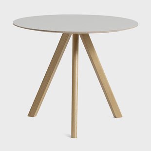 HAY CPH20 2.0 eettafel Ø90 cm Off white linoleum-gelakt eiken