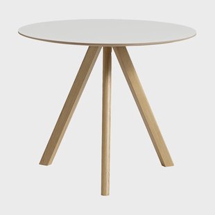 HAY CPH20 2.0 eettafel Ø90 cm White laminate-gelakt eiken