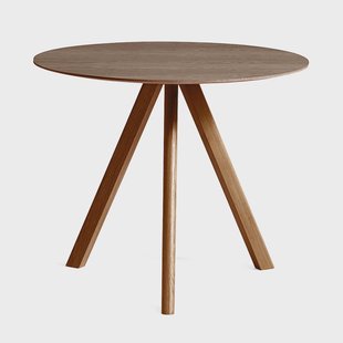 HAY CPH20 2.0 eettafel Ø90 cm Gelakt walnoot