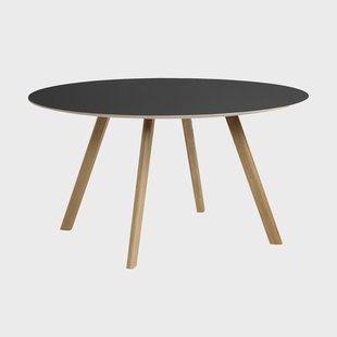 HAY CPH25 2.0 eettafel Ø140 cm Black laminate-gelakt eiken