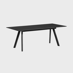 HAY CPH30 2.0 uitschuifbare eettafel 80x160 cm Black linoleum-gelakt eiken