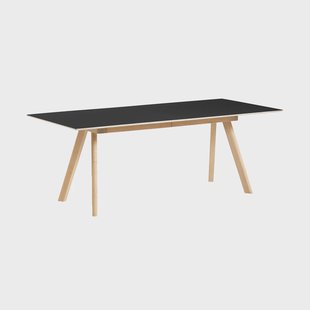 HAY CPH30 2.0 uitschuifbare eettafel 90x200 cm Black linoleum-gelakt eiken