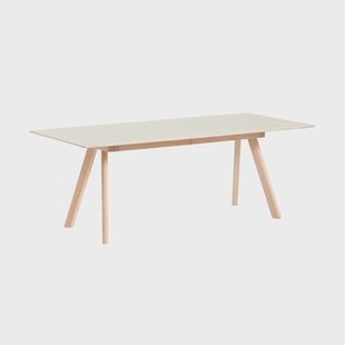 HAY CPH30 2.0 uitschuifbare eettafel 90x200 cm Off white linoleum-gelakt eiken
