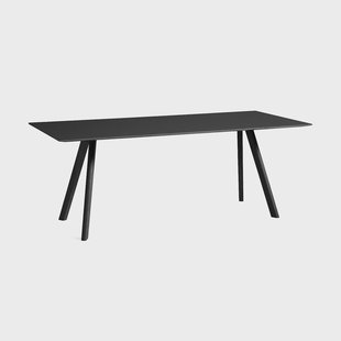 HAY CPH30 2.0 eettafel 90x200 cm Zwart linoleum-zwart eiken