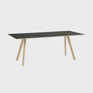 HAY CPH30 2.0 eettafel 90x200 cm Zwart linoleum-gelakt eiken