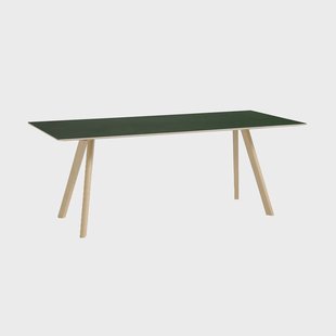HAY CPH30 2.0 eettafel 90x200 cm Groen linoleum-gelakt eiken