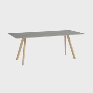 HAY CPH30 2.0 eettafel 90x200 cm Grijs linoleum-gelakt eiken