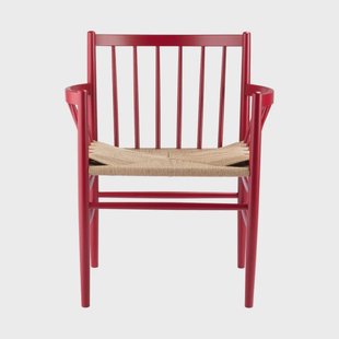 FDB Møbler J81 armstoel Ruby red beuken-paper cord