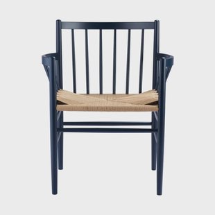 FDB Møbler J81 armstoel Steel blue beuken-paper cord