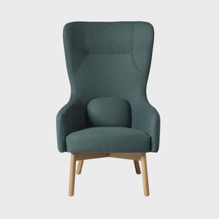 FDB Møbler L35 Gesja Wing Chair Fauteuil Groen-gelakt eiken