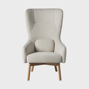 FDB Møbler L35 Gesja Wing Chair Fauteuil Beige-gelakt eiken