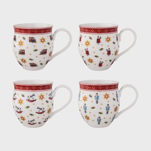 Villeroy & Boch Toy's Delight kopje 4 delen Wit-rood