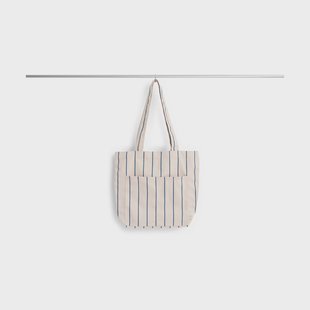 HAY Outdoor Market stoffen tas Beige-blauw, medium