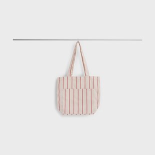 HAY Outdoor Market stoffen tas Beige-rood, medium