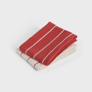 HAY Outdoor Market keukendoek Beige-rood, 2-pack