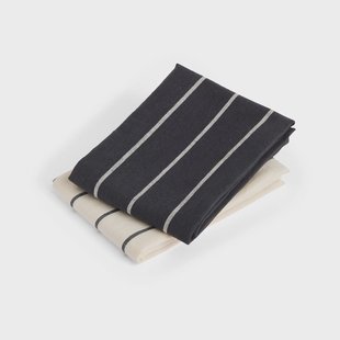 HAY Outdoor Market keukendoek Zwart-beige, 2-pack