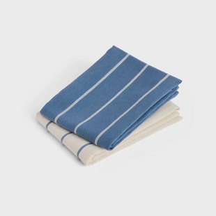 HAY Outdoor Market keukendoek Blauw-beige, 2-pack