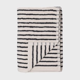 Scandi Living Drift badhanddoek 100x150 cm Wit-zwart