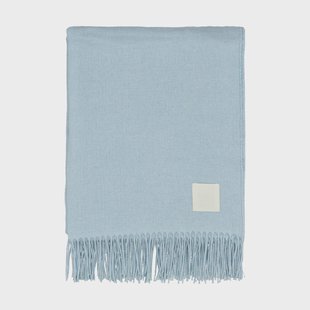 Scandi Living Loom katoenen plaid 125x170 cm Sky blue