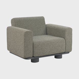 Brafab Bolster fauteuil Antraciet-teddy verde