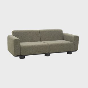 Brafab Bolster bank Antraciet-teddy verde, 2,5-zits