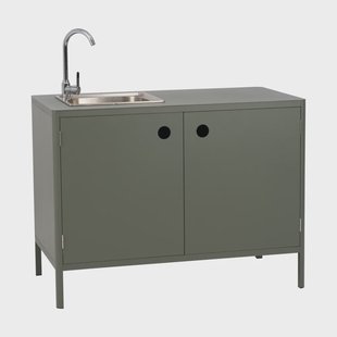 Brafab Kelia buitenkeuken onderkast met spoelbak Nordic green, 121x90x64