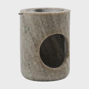 Meraki Marble oliebrander Beige, zilverkleurige afwerking