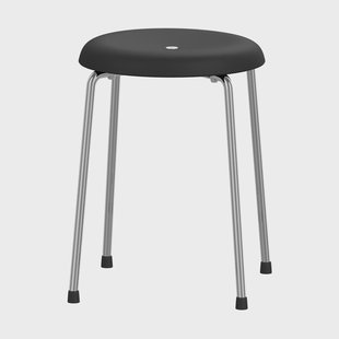 Lammhults Taburett kruk Zwart - verchroomd onderstel, 45 cm