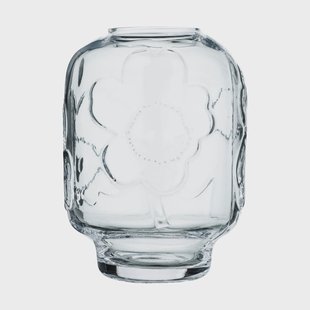 Marimekko Unikko glazen vaas Transparant, 18 cm