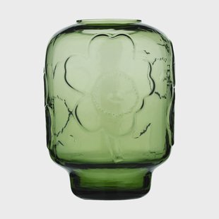 Marimekko Unikko glazen vaas Olijf, 18 cm