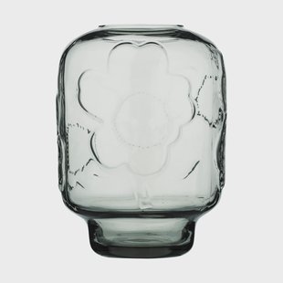 Marimekko Unikko glazen vaas Mistgrijs, 18 cm