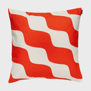 Marimekko Taifuuni kussenhoes Naturel wit, oranjerood, 50x50 cm